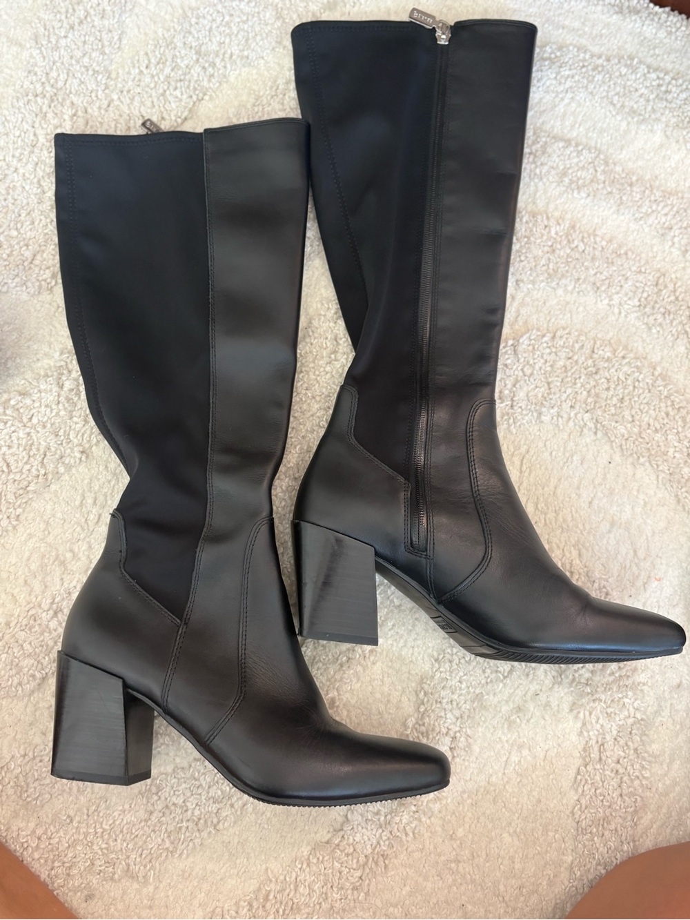 Blondo Black Knee-High Block Heel Boots